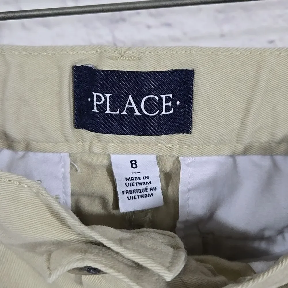 Children's Place Khaki Uniform Shorts Boys 8 Adjustable Waist Chino School wear